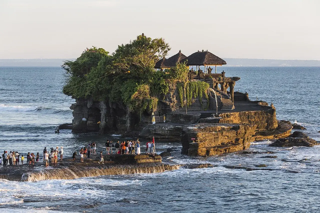 Tanah Lot sea temple on a rock off the coast of Bali